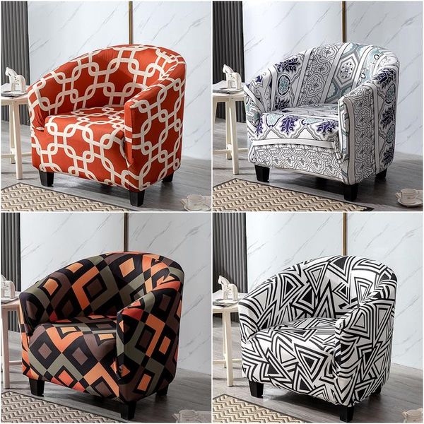 

chair covers nordic club armchair slipcover stretch tub cover small single sofa spandex couch for bar counter