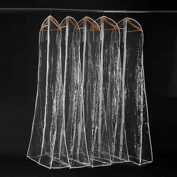 

clothing & wardrobe storage transparent wedding dress dust cover omniseal extra large waterproof pvc solid garment bag size s/m/l