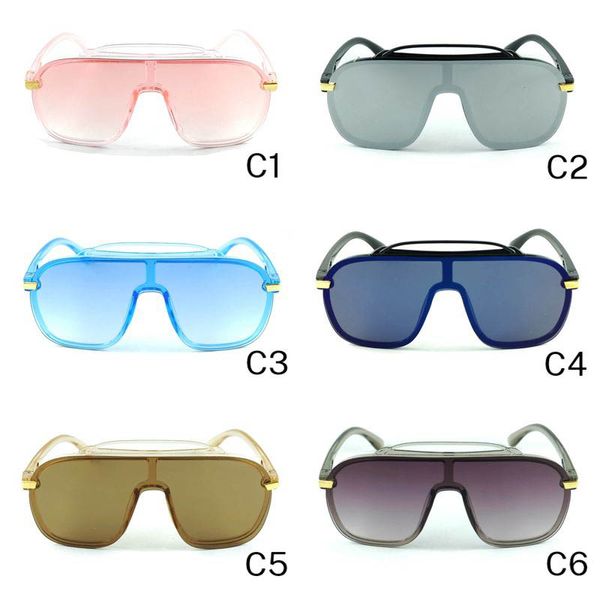 Einteilige Brille für Kinder, Sonnenbrille, Übergröße, Spiegellinsen, Abdeckrahmen, modisches Design, Brillen, coole Brille für Jungen und Mädchen