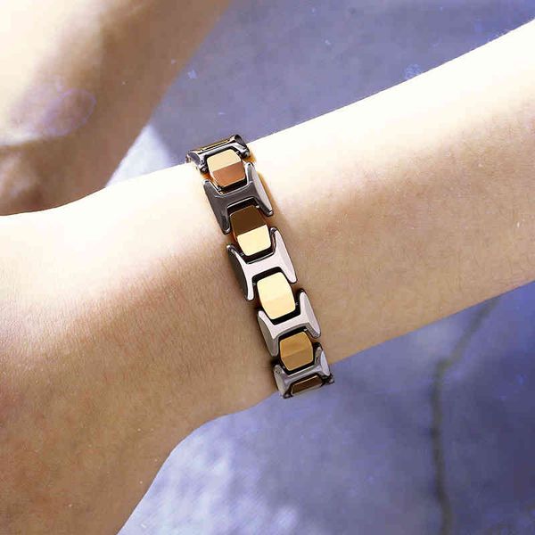 Braccialetto magnetico sano per le donne Bracciali con magneti per terapia di potenza Bangl Gioielli per la salute degli uomini Veleno in acciaio al titanio