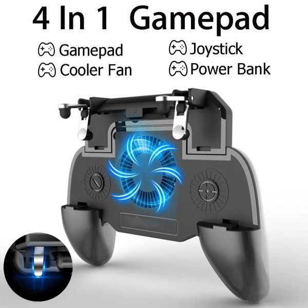 

game controllers & joysticks mobile gamepad joystick for pubg cooler fan l1 r1 shooter controller handle smartphone trigger with 2000/4000ma