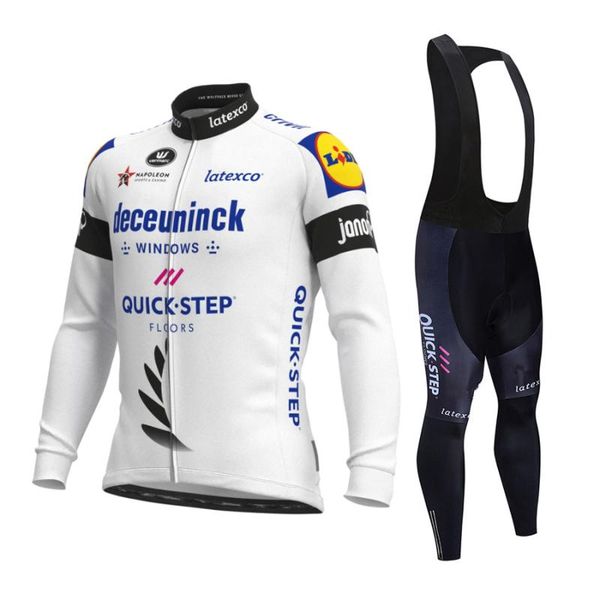

racing sets quick step team 2021 european cycling jersey set long sleeve clothing road bike suit bicycle pants bib mtb ropa maillot, Black;blue