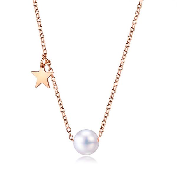 

trendy star simulated pearl charm pendant necklaces jewelry bohemia style chain link choker necklace for women n17082 chokers, Golden;silver