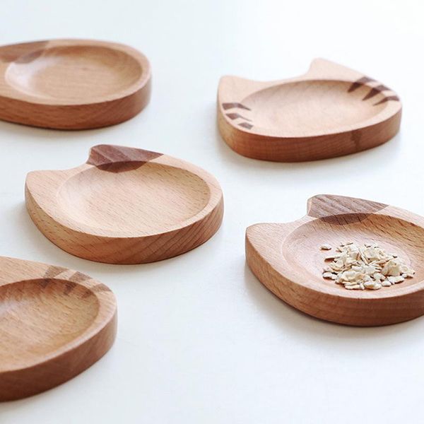 

cat bowls & feeders wooden sauce dishes kitchen seasoning dish cartoon household sushi soy dipping bowl 47