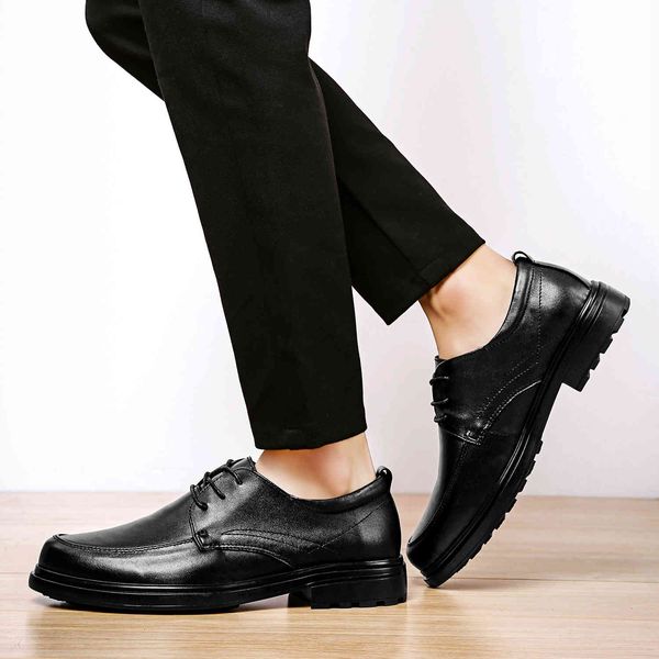 

dress shoes men's flat all-match s business british casual oxfords fashion office genuine leather pobd, Black