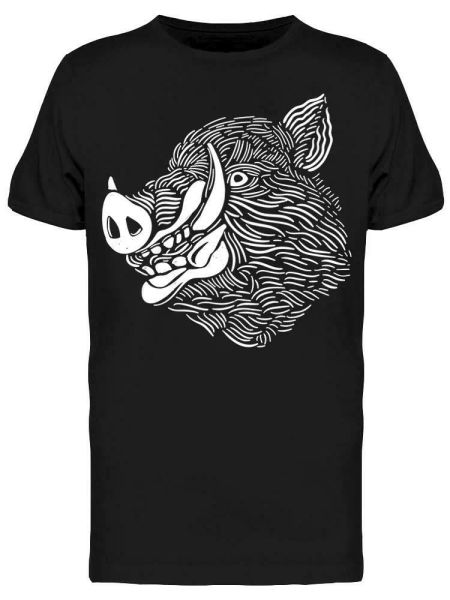 

wild boar tee men's -image by shutterstock, White;black