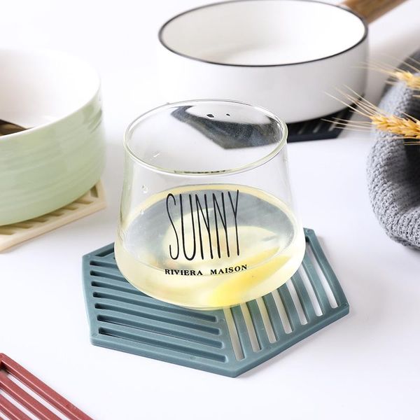 

silicone insulation table mat hexagonal cup mats pad heat-insulation place home decor desk& pads