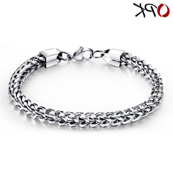

personalized gift men's titanium steel charm bracelet, Golden;silver