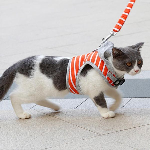 

dog collars & leashes leads chest straps hooded vest stripe harness leash pet puppy cat jacket walking leading
