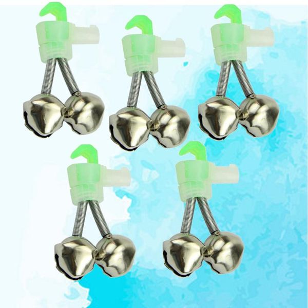 

fishing accessories 5 pcs rod alarm bells clip style dual clamp tip twin alert