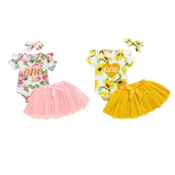 

clothing sets summer baby girl born kids clothes bodysuit+skirt+headband set outfits 0-24m, White