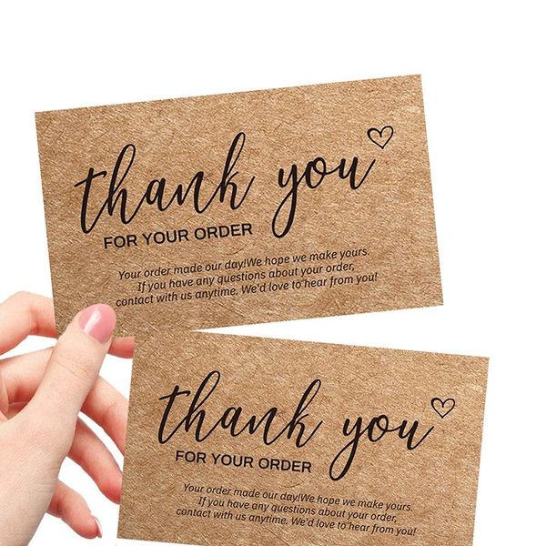 

gift wrap 30 natural kraft paper cards thank you for your order card small shop decoration business