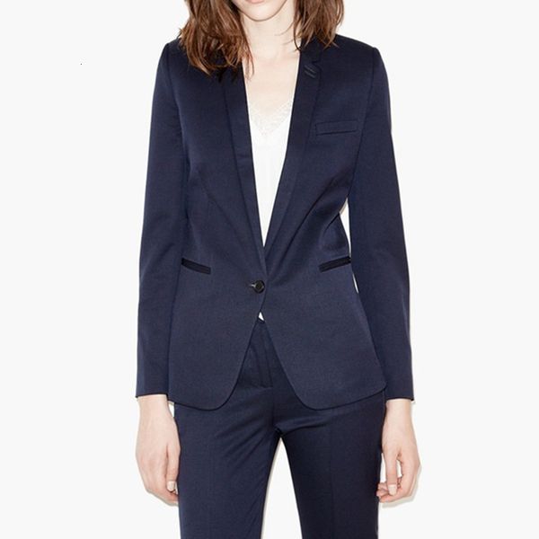 

pants women's suit coat or pants solid color single button long sleeve blazer casual simple straight trousers office lady set, White