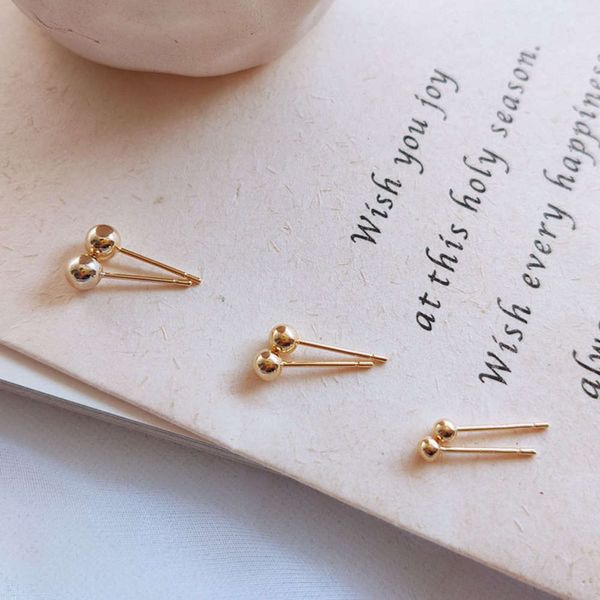 

golden ball earrings fashion simple allergy stainless earrings