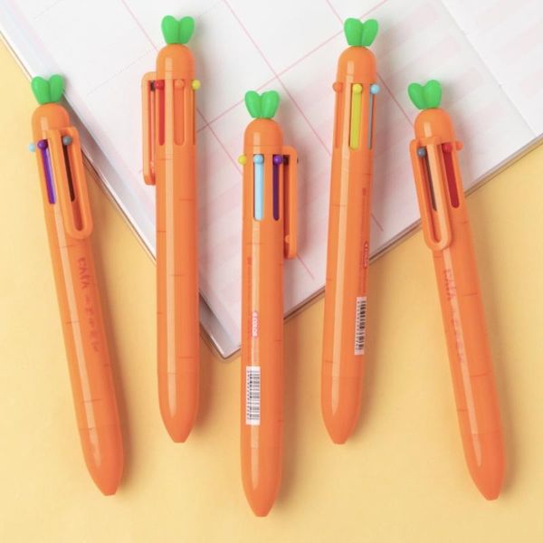 

cute carrot ball point pens gel pen black ink multi color school stationery student kid office supplies gift k124 ballpoint, Blue;orange