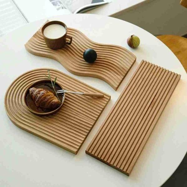 

dishes & plates water ripple bread dessert tray cutting chopping board creative geometric design placement plate curved art mold
