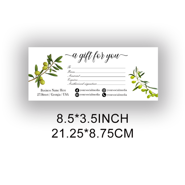 

personalized gift certificate green card template | printable, edit greeting cards