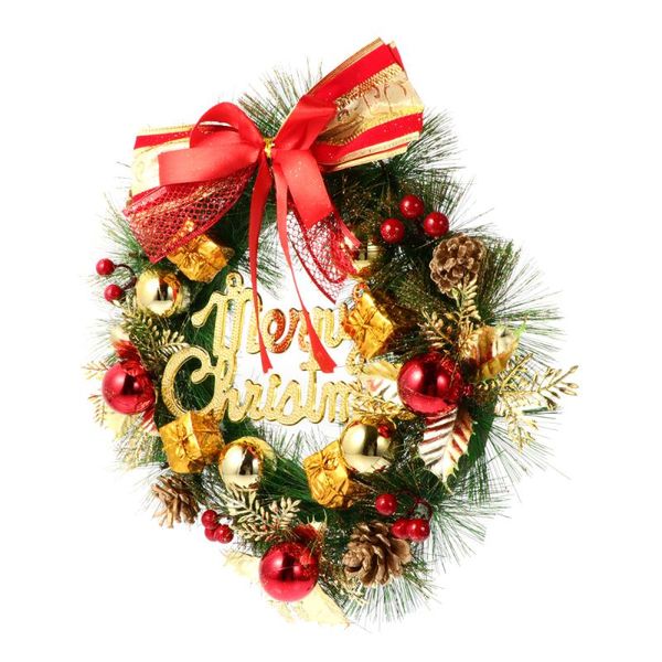 

decorative flowers & wreaths 1 pc christmas wreath simulation flower decor hanging garland ornament (red)