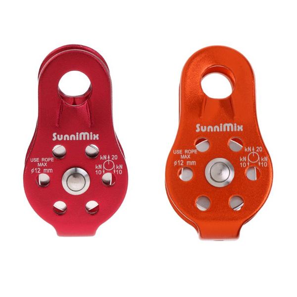 

cords, slings and webbing 20kn fixed aluminum pulley, heavy duty single rope pulley for 8-12mm ropes -