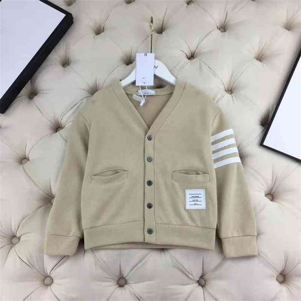 

high end children's wear family girls' cardigan sweater foreign style v-neck bar coat autumn and winter new, Black;brown