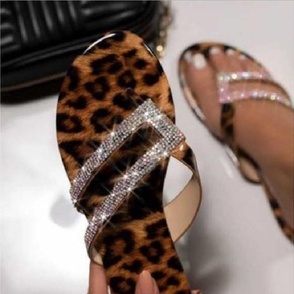 

slippers wish to sell through the leopard-print female europe and united states -selling casual fashion beach flip-fl, Black