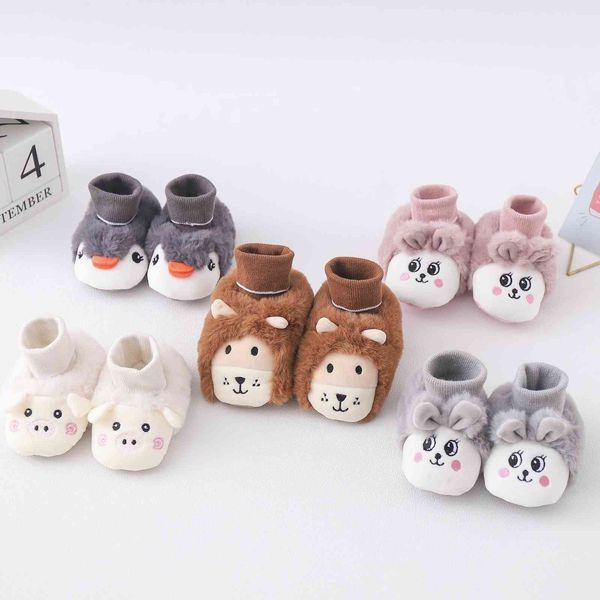

wholesale 01 years old baby indoor antiskid winter plush hand knitting shoes