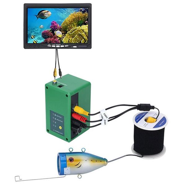 

fish finder outlife 7" hd 1000tvl 15m 15pcs led / infrared light dvr recorder underwater fishing camera kit aluminum alloy