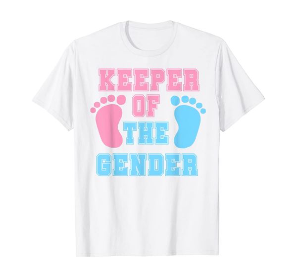 

gender reveal shirt - keeper of the gender - party supplies t-shirt, White;black