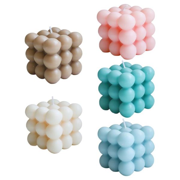 

cute geometry cube candle fragrance candles scented creative home office nursery deoration dessert