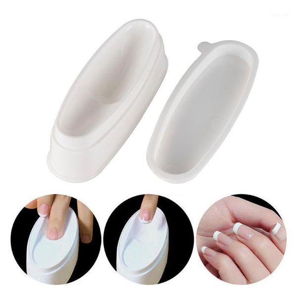 

fashion nail dipping powder holder french tray manicure mold dip container nailaccesorios collector tool1, Silver