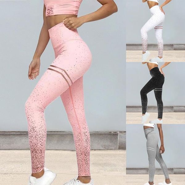 

monerffi 2021 women black mesh leggings pants srtriped printed gym slim fitness high waist workout women's