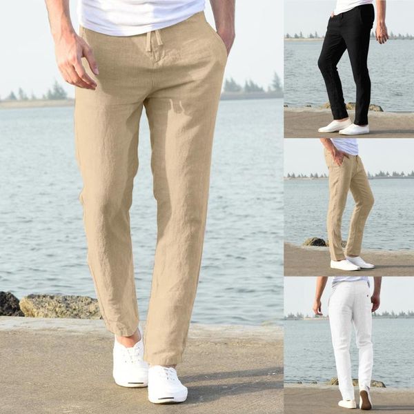 

men's shorts men clothing fashion casual work cotton blend pure elastic waist long pants trousers pantalon homme pantalones hombre, White;black