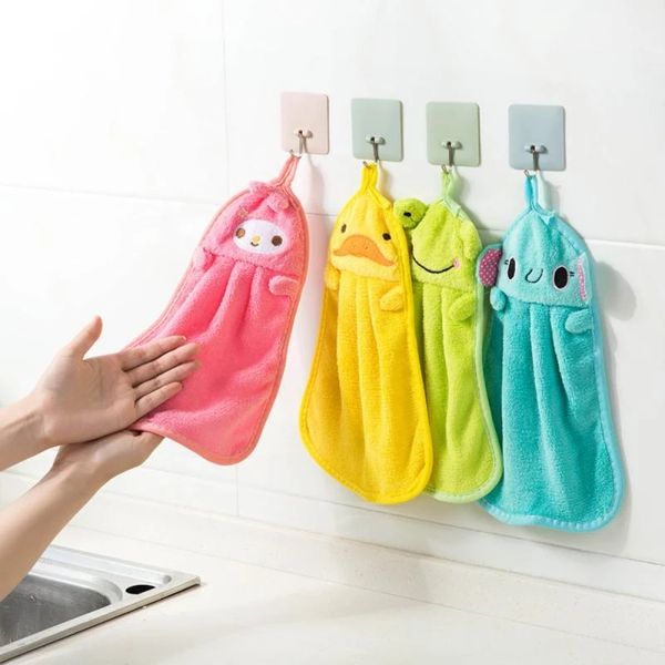 

soft plush hand towel wipe hanging bathing cloths for bathroom strong efficient cleaning skin-friendly towels kitchen