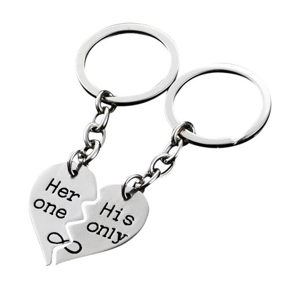 

fashion metal romantic couple keychain keyring keyfob valentine's day lover gift heart key set jewelry accessories hooks & rails