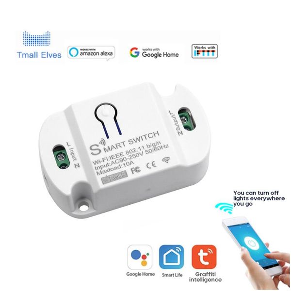 

smart home control switch 10a tuya wifi wireless remote breaker domotic led light controller module alexa google smartlife