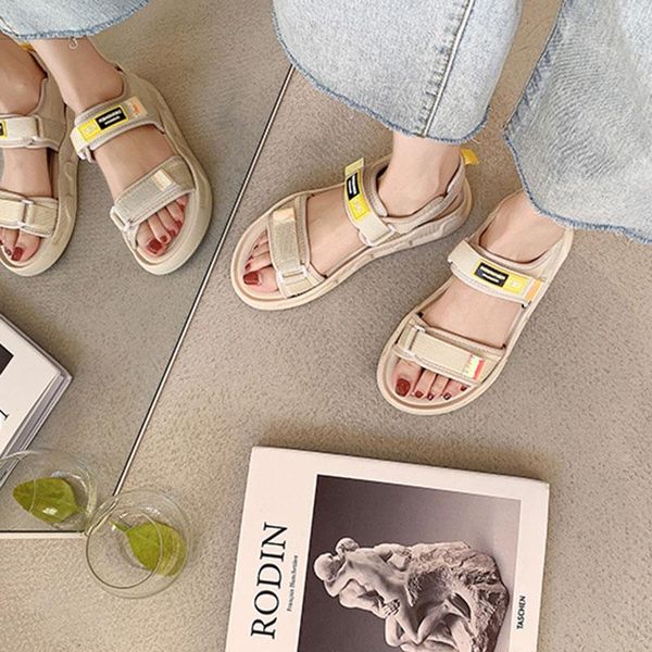 

sandals women's fashion thick soled non slip comfortable outer wear seaside sandalias for summer m09, Black