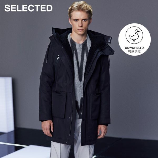 

men's long coat, duck feather, novelty, 420412031, Black