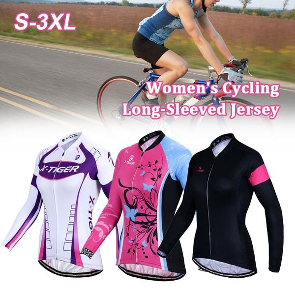 

racing sets anti-uv women cycling jersey long sleeve autumn mtb bike clothes wear bicycle clothing ropa ciclismo 2021, Black;blue