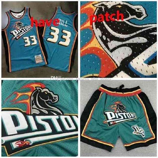 

09men detroit\rpistons\r33 grant hill mitchell & ness teal road 1998/99 hardwoods classics authentic jersey and pant 01, Black
