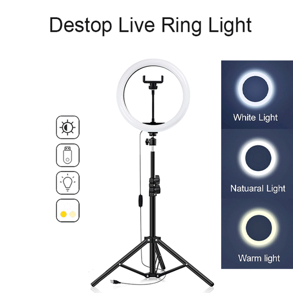 

33cm selfie led ring light pography lighting lamp usb dimmable with mobile tripod for youtube tik tok makeup video live flash heads