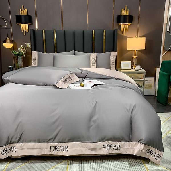 

bedding sets michiko skin-friendly luxury washed silk embroidery four-piece set