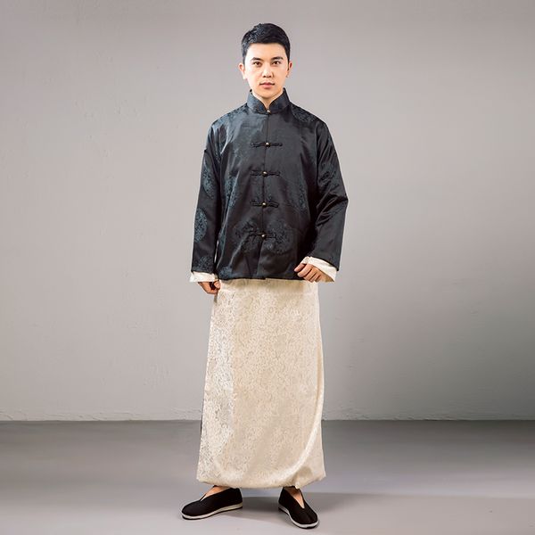 Chinesische ethnische Kleidung Folk Ancient Kostüm Männer National Qing Dynastie Outfit Traditioneller Tang-Anzug Kleidung TV Film Performance Wear