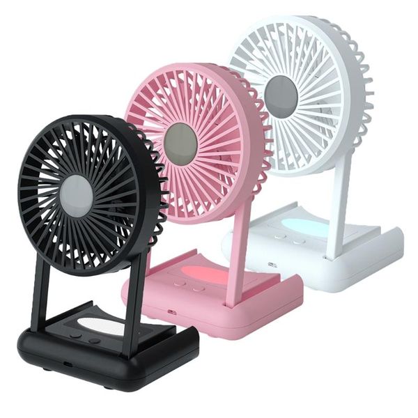 

mini silent handheld fan led night light deskfolding small electric portable fans