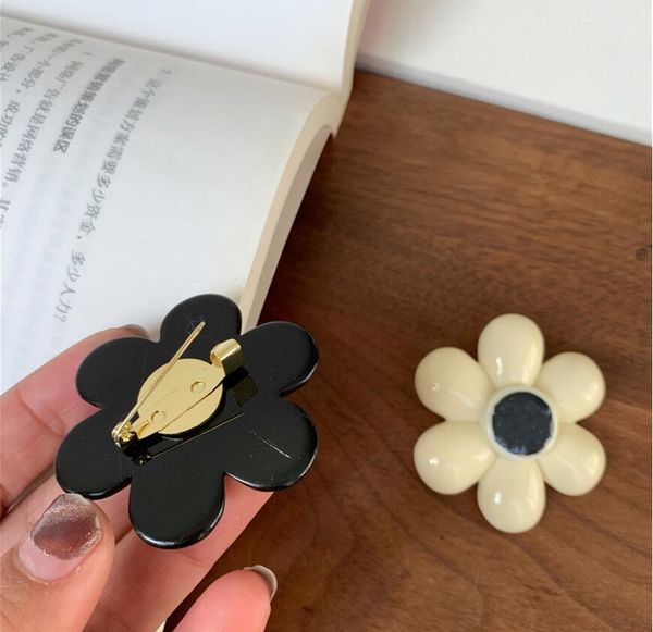 

korean alphabet brooch camellia retro resin suit coat bag accessories women fast delivery, Gray