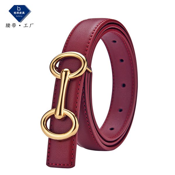 

new leather simple fashion versatile women's jeans dress with pants belt, Black;brown