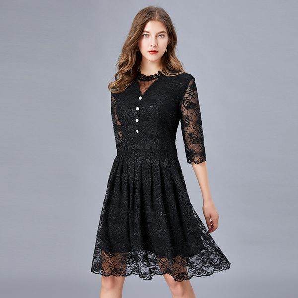 

big yards dresses lace in the spring and autumn of 2021