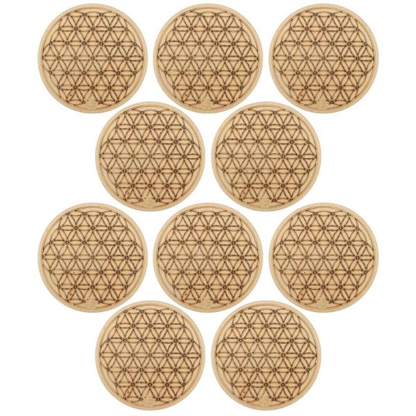 

mats & pads 10pcs wooden drink cup carving round tableware cushion