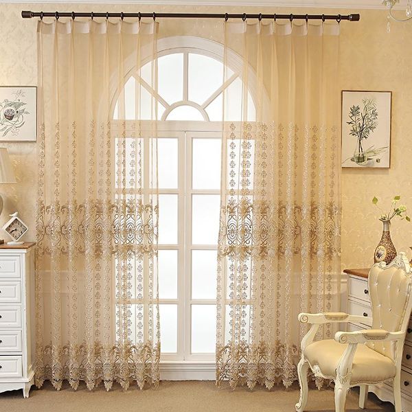 

curtain & drapes luxury hollow water soluble embroidery curtains tulle window screen for living room bedroom europe sheer drape blinds