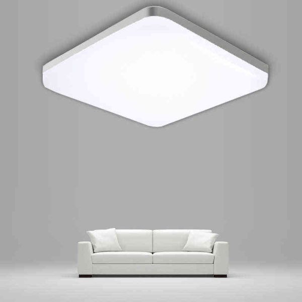LED Tavan Lambası AC85-265V 48W 36W 24W 18W Doğal Işık Ultra İnce Modern Panel Downlights Yatak Odası Fixtur W220307