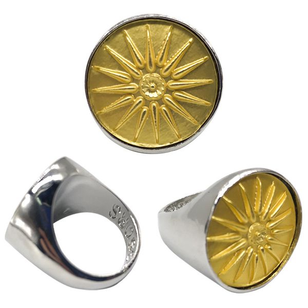 

two color sunflower champion men's 2021 alloy ring, Silver